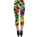 Colorful paint on a black background                 Capri Leggings View2