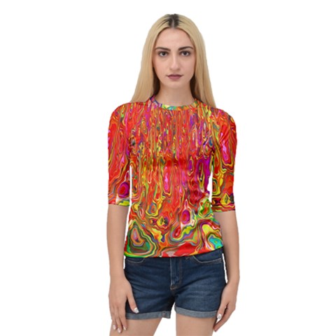 Background Texture Colorful Quarter Sleeve Tee by Nexatart