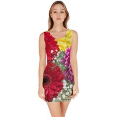 Flowers Gerbera Floral Spring Sleeveless Bodycon Dress by Nexatart