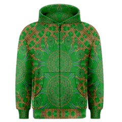 Summer Landscape In Green And Gold Men s Zipper Hoodie by pepitasart