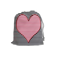 Heart Stripes Symbol Striped Drawstring Pouches (large)  by Nexatart