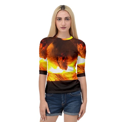 Fire Rays Mystical Burn Atmosphere Quarter Sleeve Tee by Nexatart