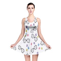 Glasses Bear Cute Doll Animals Reversible Skater Dress by Mariart