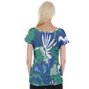 Tropics Leaf Bluegreen Cap Sleeve Tops View2