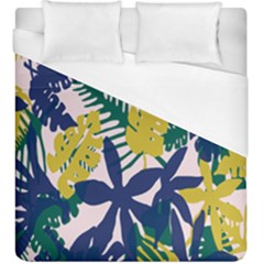 Tropics Leaf Yellow Green Blue Duvet Cover (king Size) by Mariart