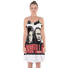 Goodfellas Putin And Trump Ruffle Detail Chiffon Dress by Valentinaart