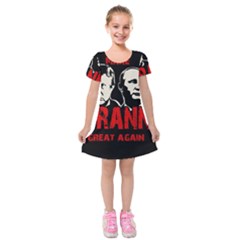 Make Tyranny Great Again Kids  Short Sleeve Velvet Dress by Valentinaart