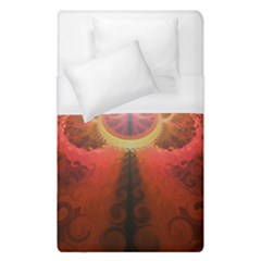 Liquid Sunset, A Beautiful Fractal Burst Of Fiery Colors Duvet Cover (single Size) by jayaprime