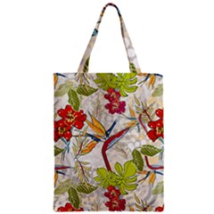 Flower Floral Red Green Tropical Zipper Classic Tote Bag by Mariart