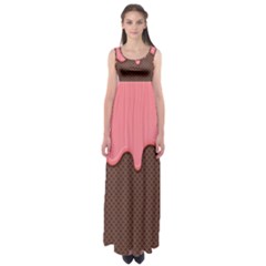 Ice Cream Pink Choholate Plaid Chevron Empire Waist Maxi Dress by Mariart