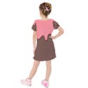 Ice Cream Pink Choholate Plaid Chevron Kids  Short Sleeve Velvet Dress View2