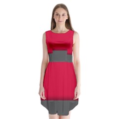 Red Gray Flag Line Horizontal Sleeveless Chiffon Dress   by Mariart