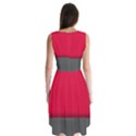 Red Gray Flag Line Horizontal Sleeveless Chiffon Dress   View2