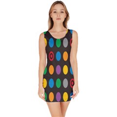 Polka Dots Rainbow Circle Sleeveless Bodycon Dress by Mariart