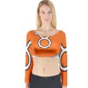 Taurus Symbol Sign Orange Long Sleeve Crop Top View1