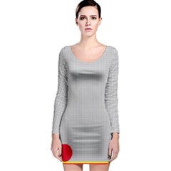 Watermark Circle Polka Dots Black Red Long Sleeve Bodycon Dress by Mariart