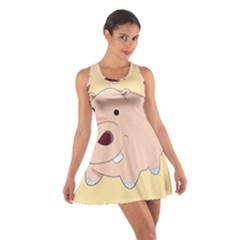 Happy Cartoon Baby Hippo Cotton Racerback Dress by Catifornia