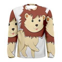 Happy Cartoon Baby Lion Men s Long Sleeve Tee by Catifornia