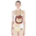 Happy Cartoon Baby Lion Halter Swimsuit View1