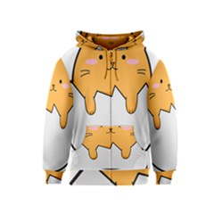 Yellow Cat Egg Kids  Zipper Hoodie by Catifornia