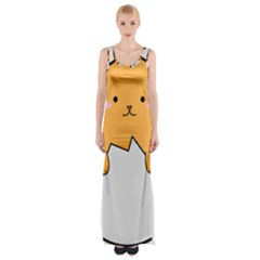 Yellow Cat Egg Maxi Thigh Split Dress by Catifornia