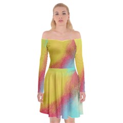 Textured Paint          Off Shoulder Skater Dress by LalyLauraFLM