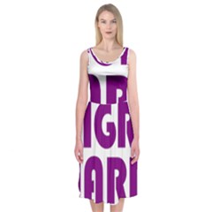 Migraine Warrior With Ribbon Midi Sleeveless Dress by MigraineursHideout