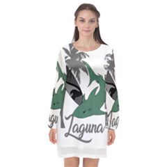 Surf - Laguna Long Sleeve Chiffon Shift Dress  by Valentinaart