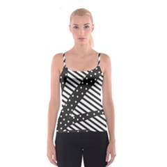 Ambiguous Stripes Line Polka Dots Black Spaghetti Strap Top by Mariart