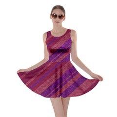 Maroon Striped Texture Skater Dress by Mariart