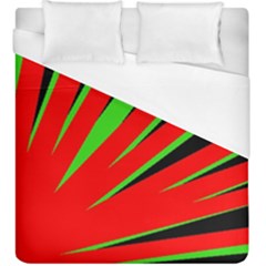 Rays Light Chevron Red Green Black Duvet Cover (king Size) by Mariart