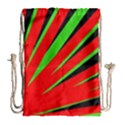 Rays Light Chevron Red Green Black Drawstring Bag (Large) View1