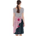 Waves Line Polka Dots Vertical Black Pink Midi Beach Skirt View2