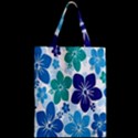 Hibiscus Flowers Green Blue White Hawaiian Zipper Classic Tote Bag View2