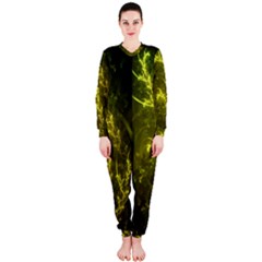 Beautiful Emerald Fairy Ferns In A Fractal Forest Onepiece Jumpsuit (ladies)  by jayaprime