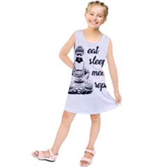 Eat, Sleep, Meditate, Repeat  Kids  Tunic Dress by Valentinaart