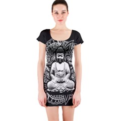 Ornate Buddha Short Sleeve Bodycon Dress by Valentinaart