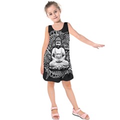 Ornate Buddha Kids  Sleeveless Dress by Valentinaart