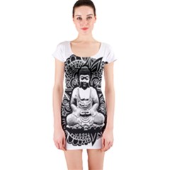 Ornate Buddha Short Sleeve Bodycon Dress by Valentinaart