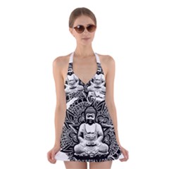 Ornate Buddha Halter Swimsuit Dress by Valentinaart