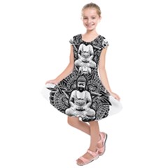 Ornate Buddha Kids  Short Sleeve Dress by Valentinaart