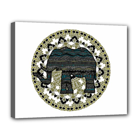 Ornate Mandala Elephant  Canvas 14  X 11  by Valentinaart