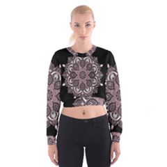 Ornate Mandala Cropped Sweatshirt by Valentinaart