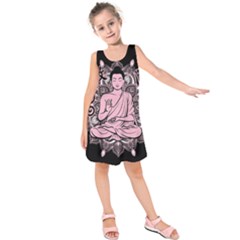 Ornate Buddha Kids  Sleeveless Dress by Valentinaart