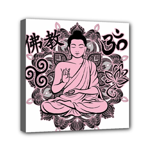 Ornate Buddha Mini Canvas 6  X 6  by Valentinaart