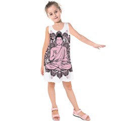 Ornate Buddha Kids  Sleeveless Dress by Valentinaart