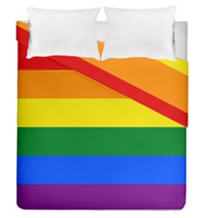 Pride Rainbow Flag Duvet Cover Double Side (queen Size) by Valentinaart