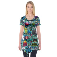 Comics Short Sleeve Tunic  by BangZart