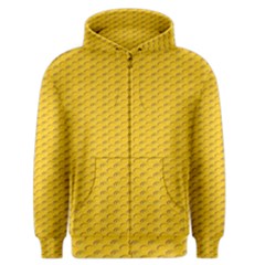 Yellow Dots Pattern Men s Zipper Hoodie by BangZart