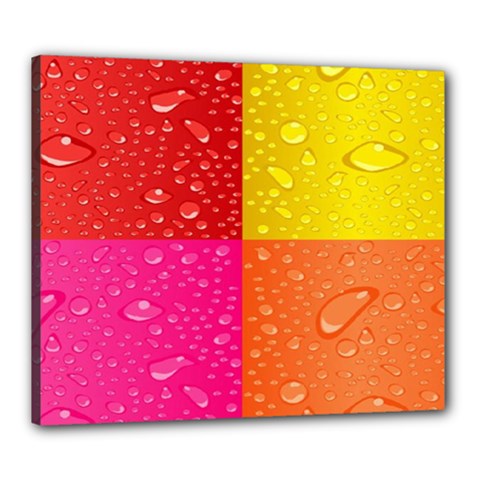 Color Abstract Drops Canvas 24  X 20  by BangZart